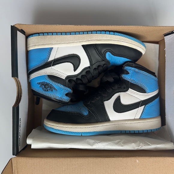 Nike Jordan 1 Retro High OG Boy 11c Blue Black and White - Picture 2 of 8